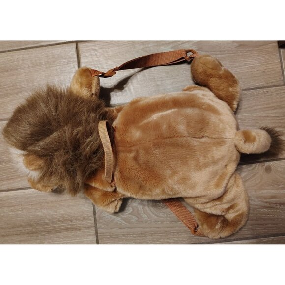 Large Children's Lion Plush Backpack, Adjustable Strap, Zip Close 20" in Length - Picture 4 of 6